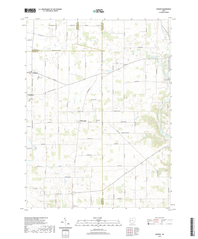 Osgood, OH (2019, 24000Scale) Map by United States Geological Survey