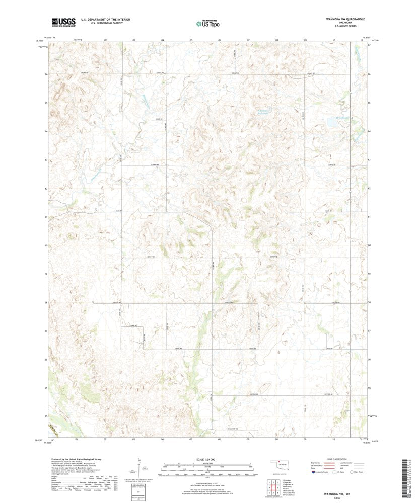 Waynoka NW, OK (2018, 24000Scale) Map by United States Geological