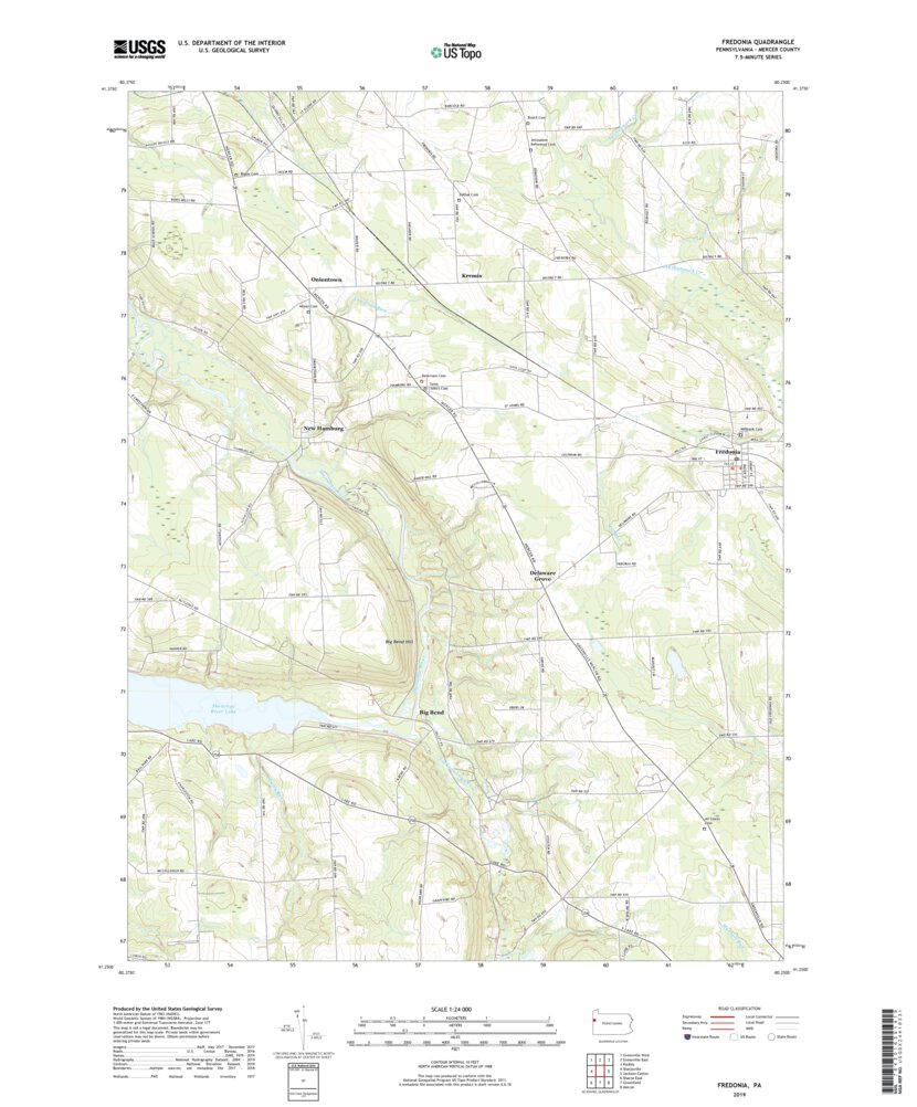 Fredonia, PA (2019, 24000Scale) Map by United States Geological Survey