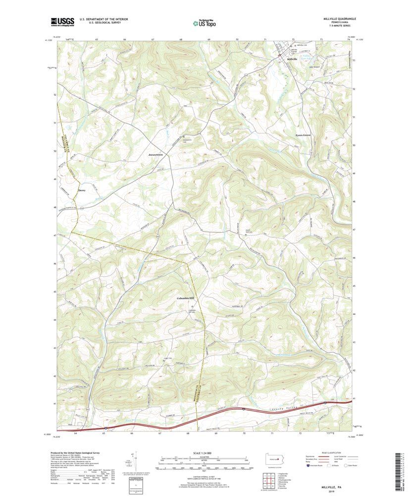 Millville, PA (2019, 24000Scale) Map by United States Geological