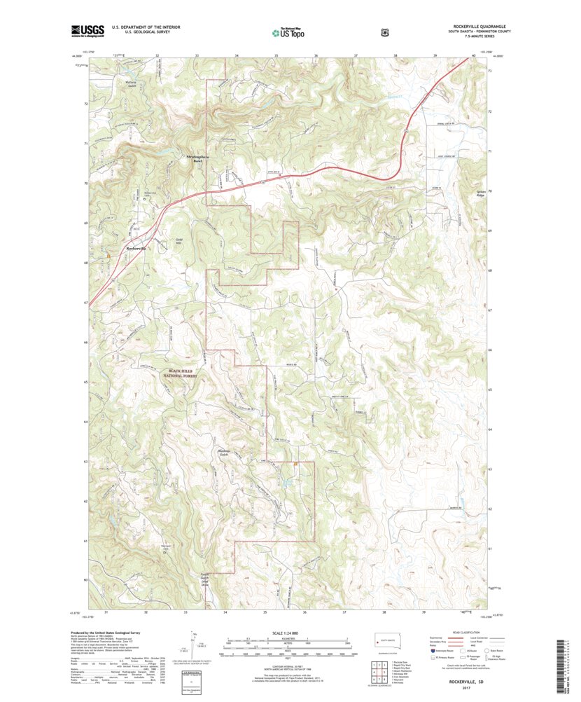 Rockerville, SD (2017, 24000Scale) Map by United States Geological Survey Avenza Maps