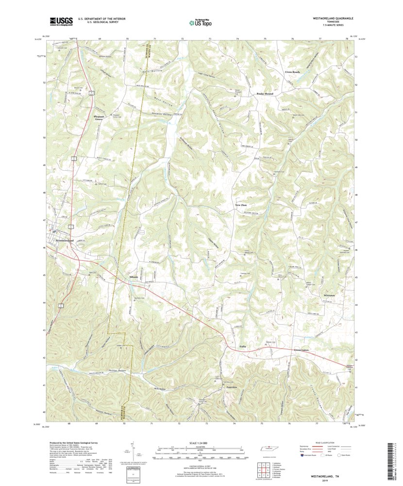 Westmoreland, TN (2019, 24000Scale) Map by United States Geological Survey Avenza Maps
