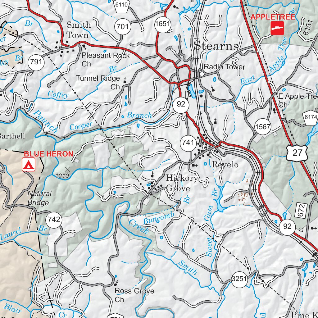 Daniel Boone National Forest Stearns Ranger District, Forest Visitor Map by US Forest Service R8