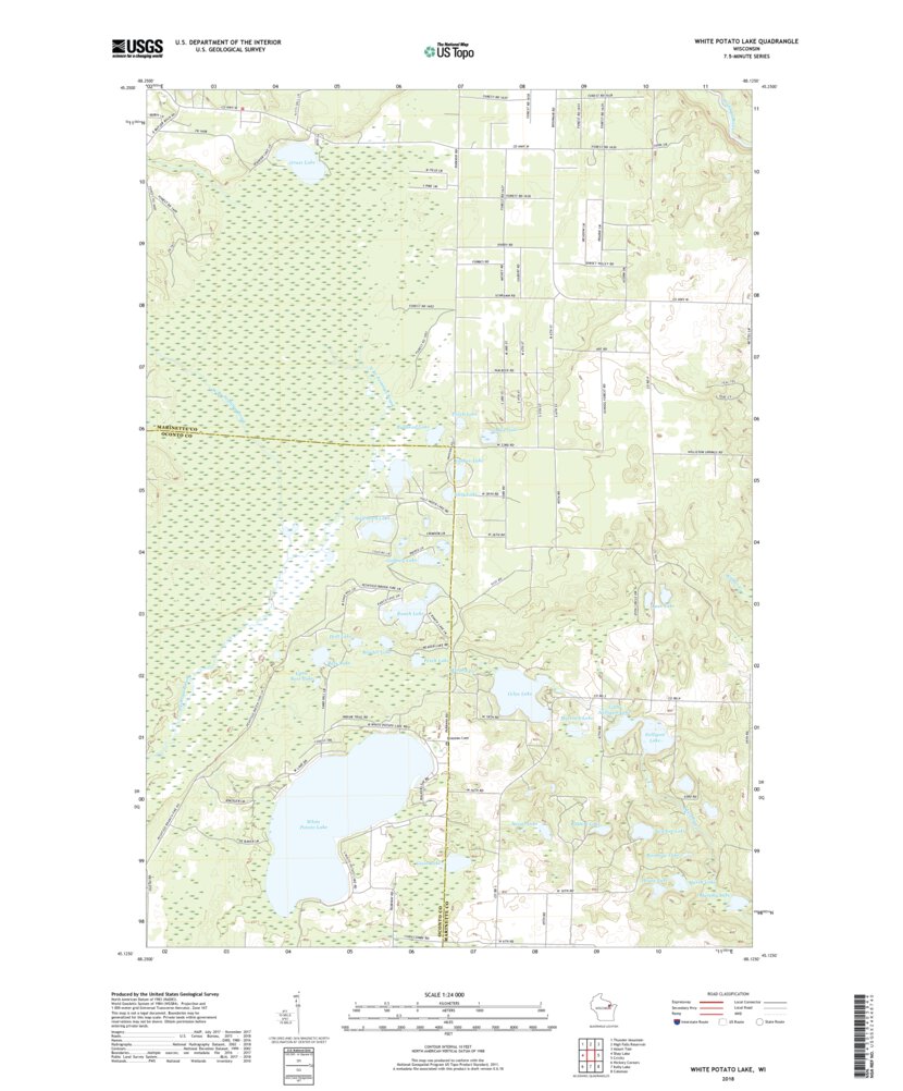 White Potato Lake, WI (2018, 24000Scale) Map by United States