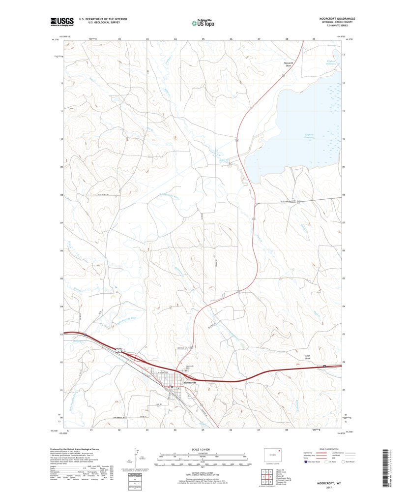 Moorcroft, WY (2017, 24000Scale) Map by United States Geological
