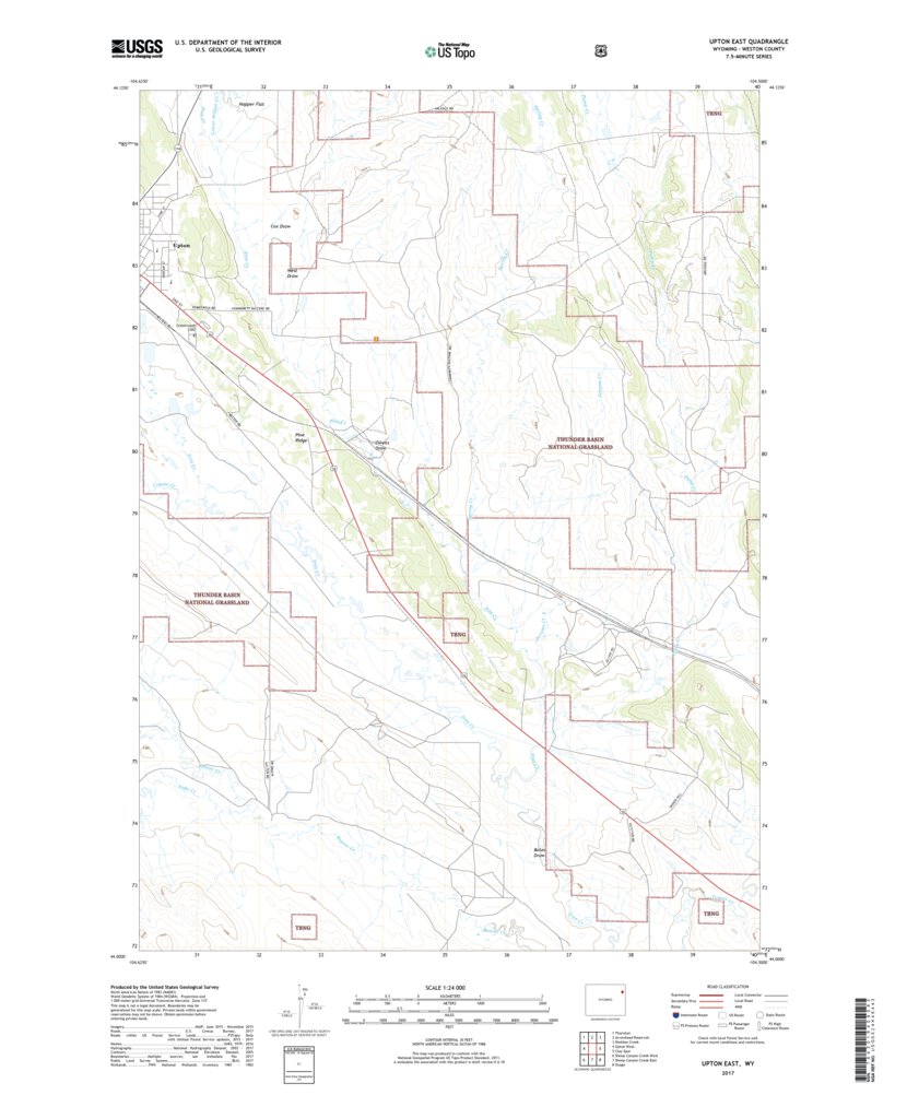 Upton East, WY (2017, 24000Scale) Map by United States Geological Survey Avenza Maps