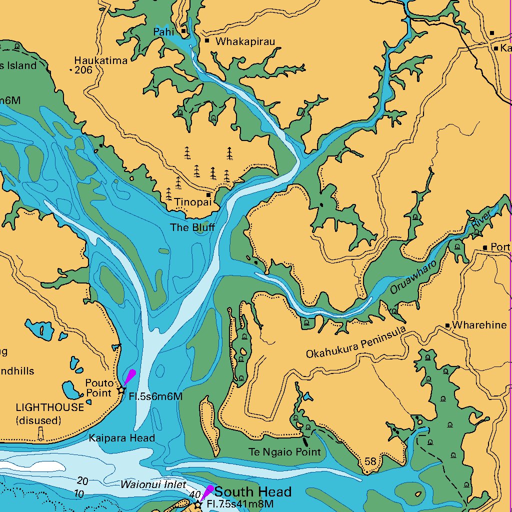 Cape Reinga to Manukau Harbour Map by Land Information New Zealand