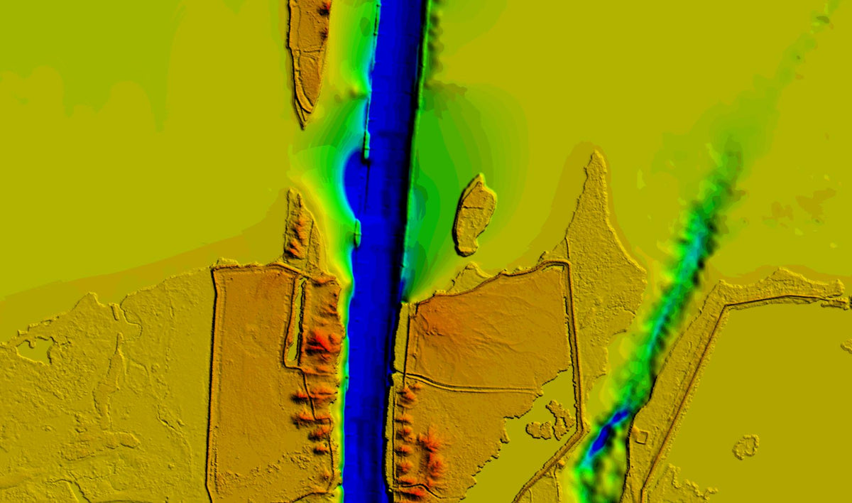 Calcasieu Lake (Big Lake), Louisiana 3d Digital Elevation Model Map by