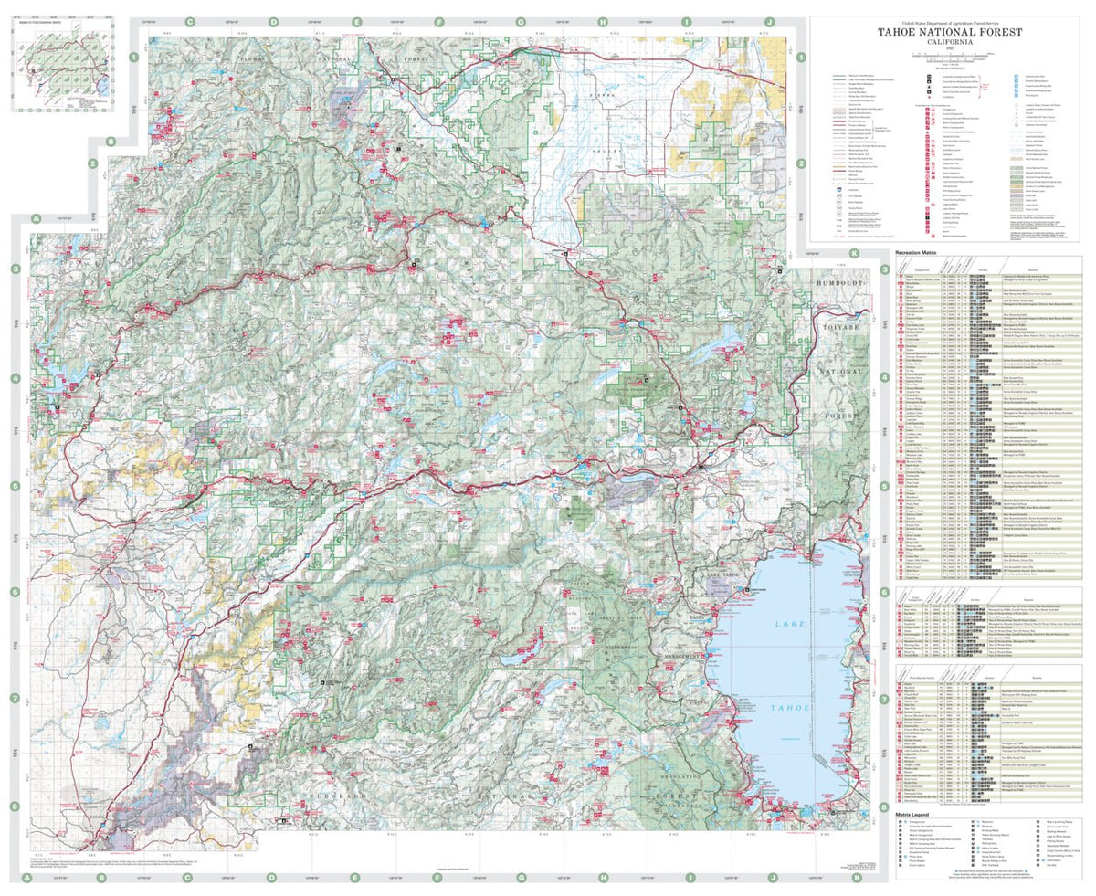 Tahoe National Forest Visitor Map by US Forest Service R5 Avenza Maps