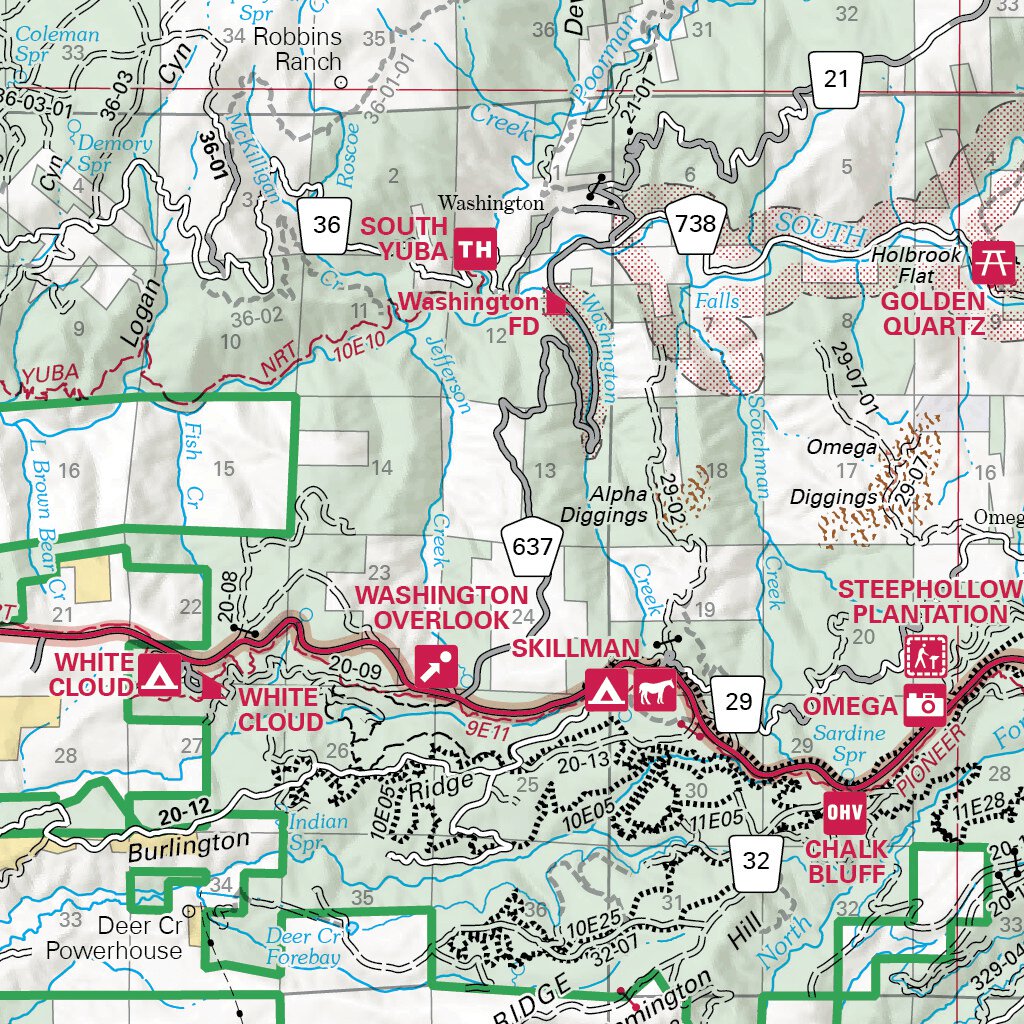 Tahoe National Forest Visitor Map by US Forest Service R5 Avenza Maps