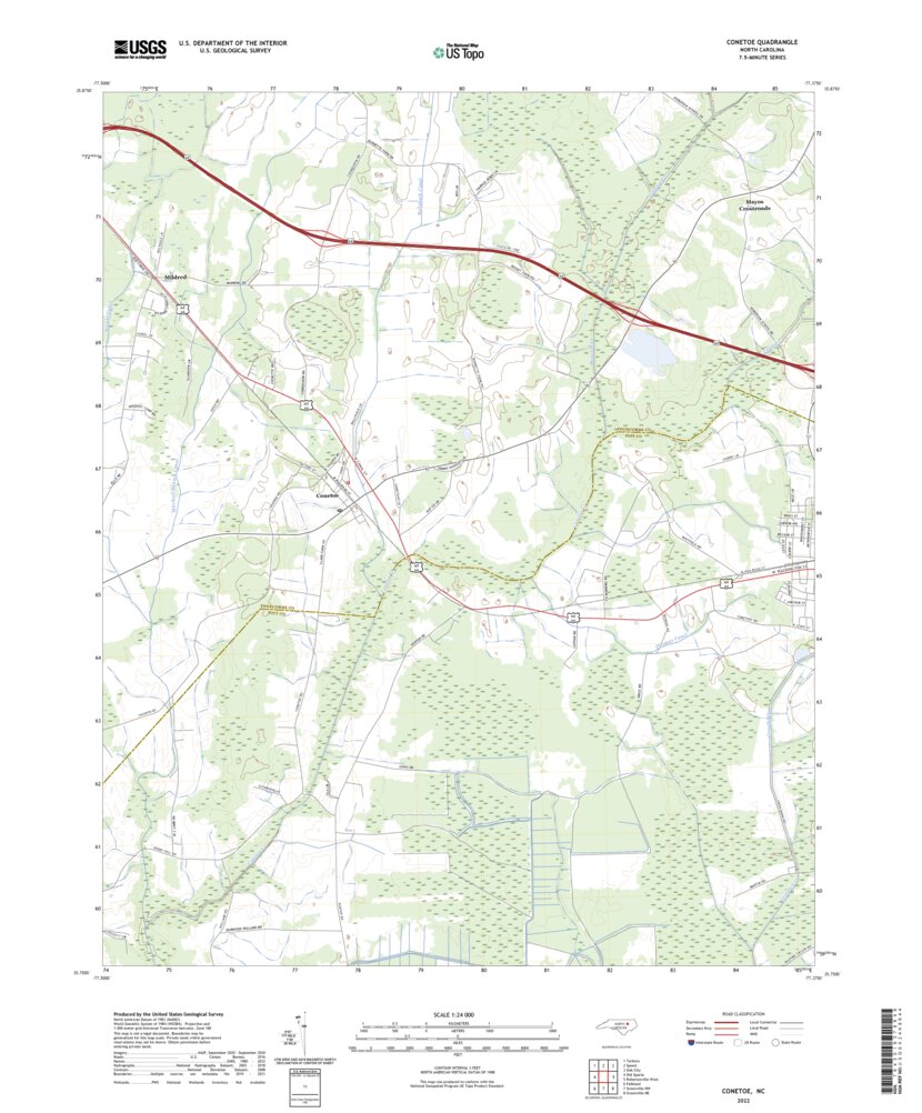 NC (2022, 24000Scale) Map by United States Geological Survey