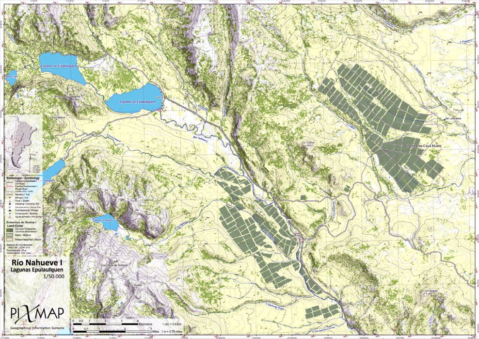 Río Nahueve I 1/50.000 Map by Pixmap Cartografia Digital Avenza Maps