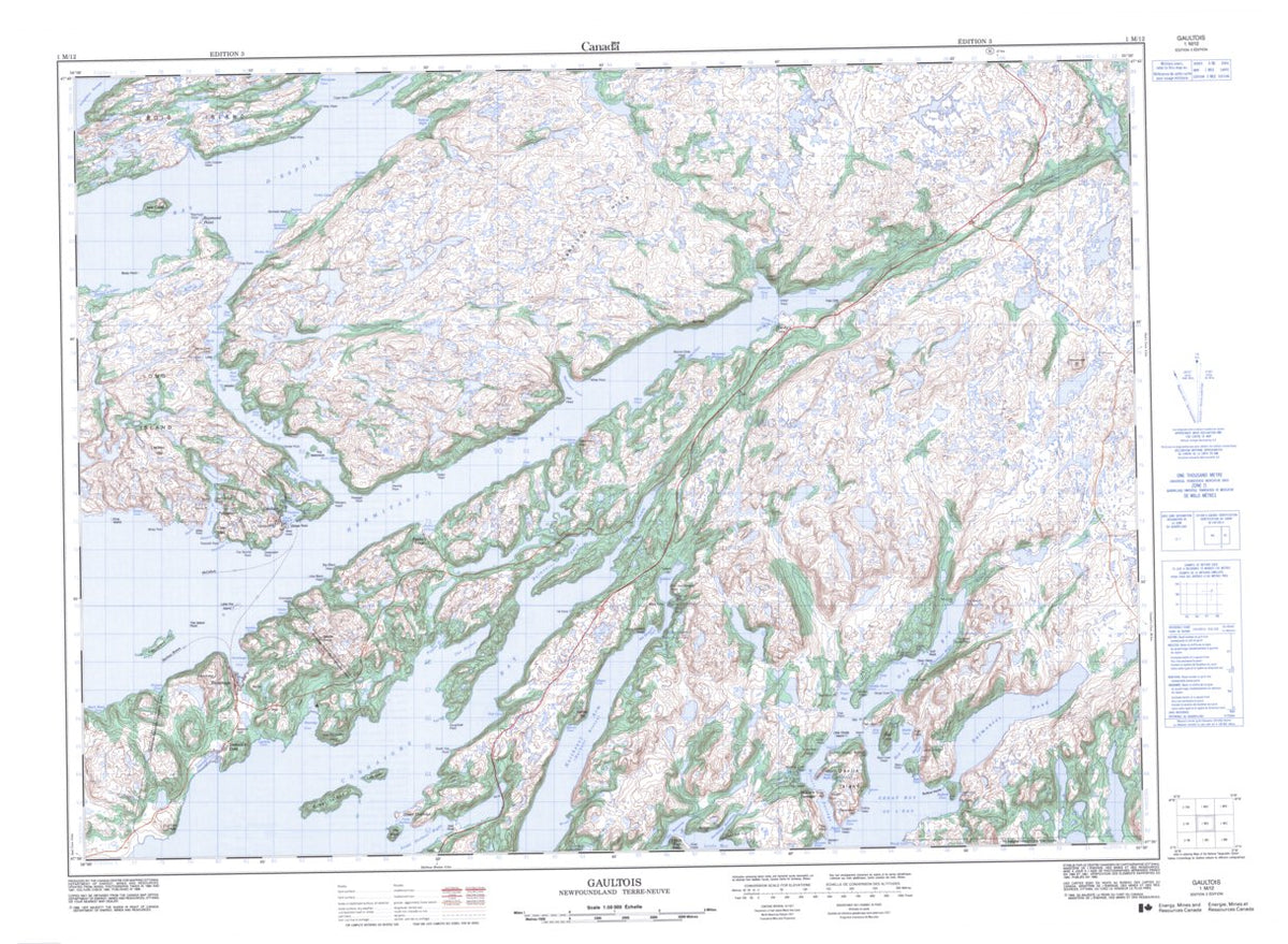 Gaultois, NL (001M12 CanMatrix) Map by Natural Resources Canada Avenza Maps