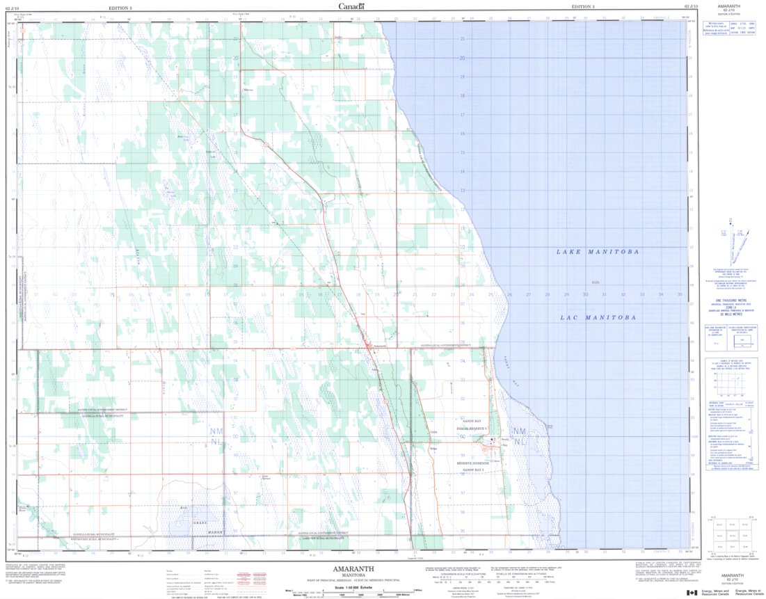 Amaranth, MB (062J10 CanMatrix) Map by Natural Resources Canada