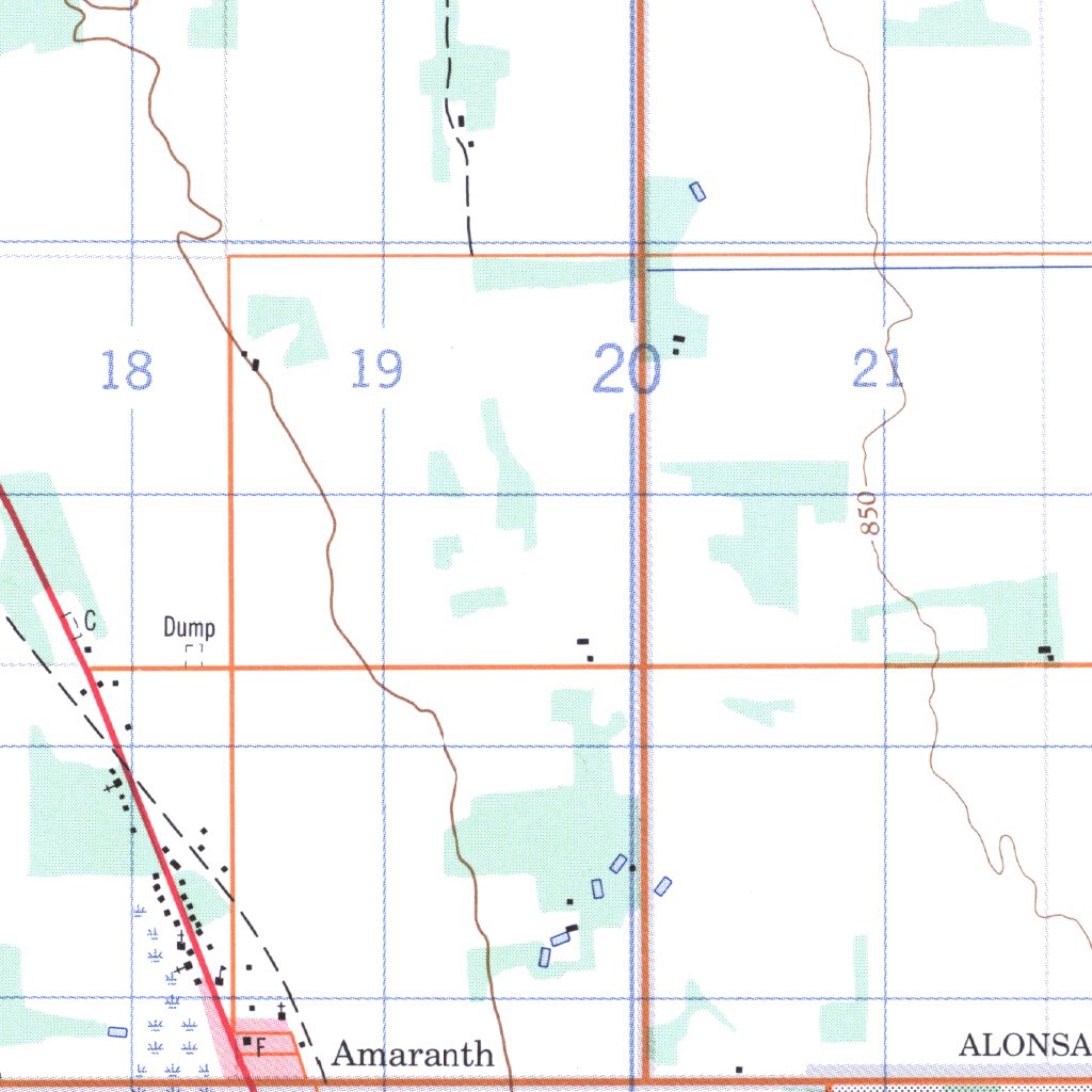 Amaranth, MB (062J10 CanMatrix) Map by Natural Resources Canada