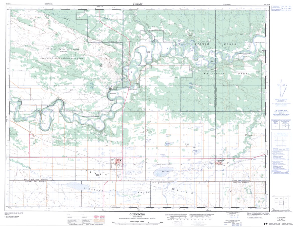 Glenboro, MB (062G11 CanMatrix) Map by Natural Resources Canada