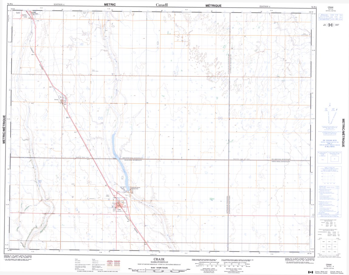 Craik, SK (072P04 CanMatrix) Map by Natural Resources Canada Avenza Maps
