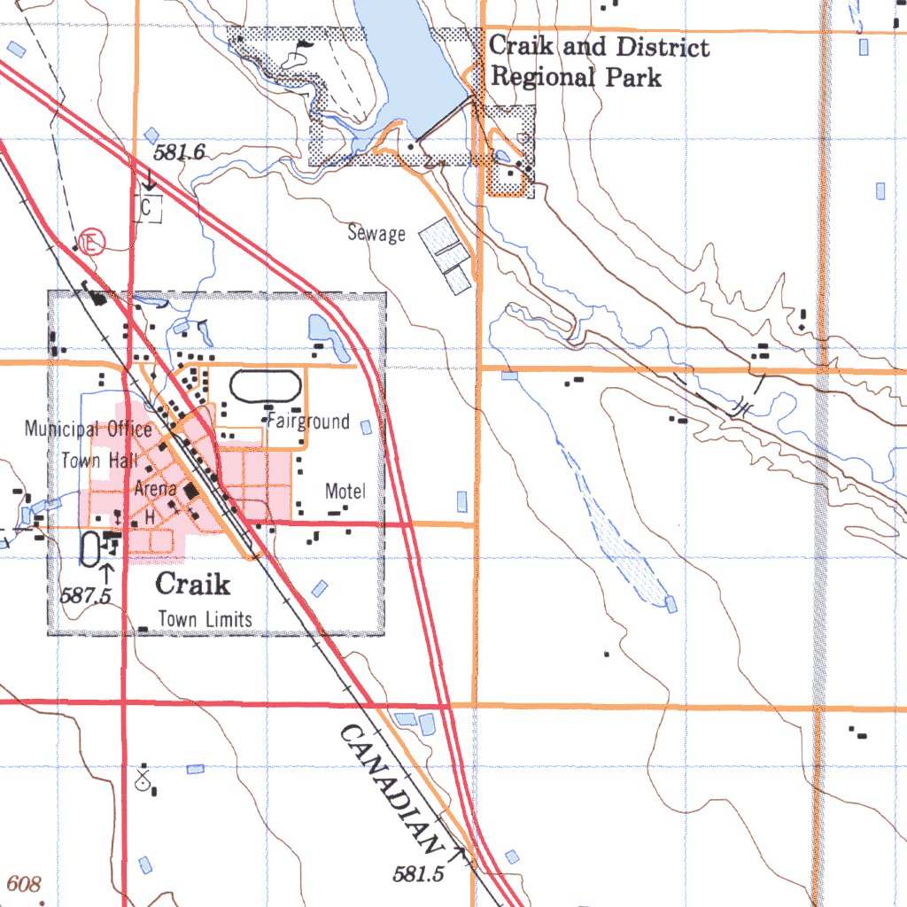Craik, SK (072P04 CanMatrix) Map by Natural Resources Canada Avenza Maps