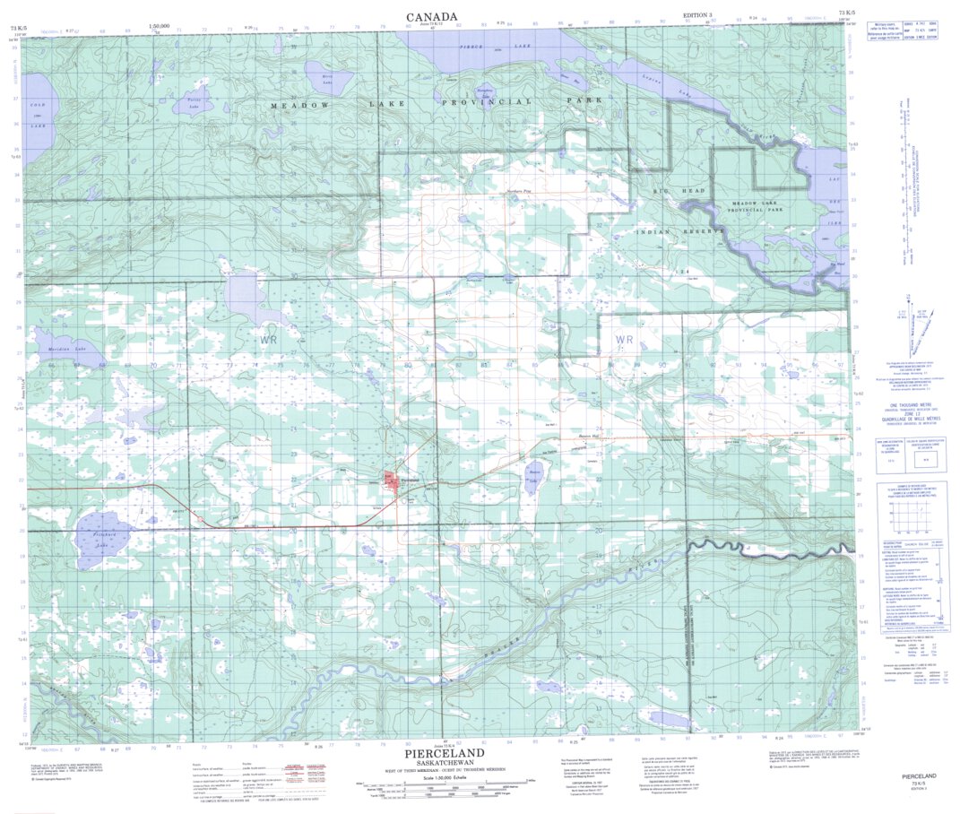 Pierceland, SK (073K05 CanMatrix) Map by Natural Resources Canada Avenza Maps