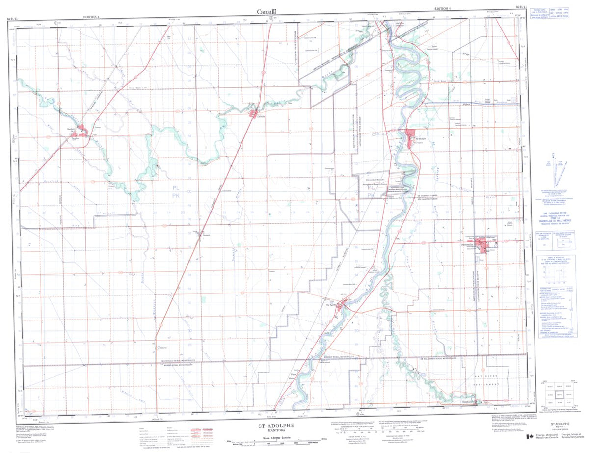 St. Adolphe, MB (062H11 CanMatrix) Map by Natural Resources Canada