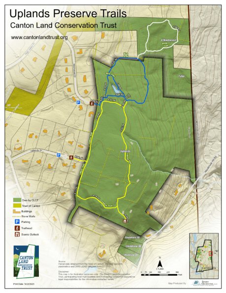 Clct Uplands Preserve Trails Map By Canton Land Conservation Trust Avenza Maps 3845