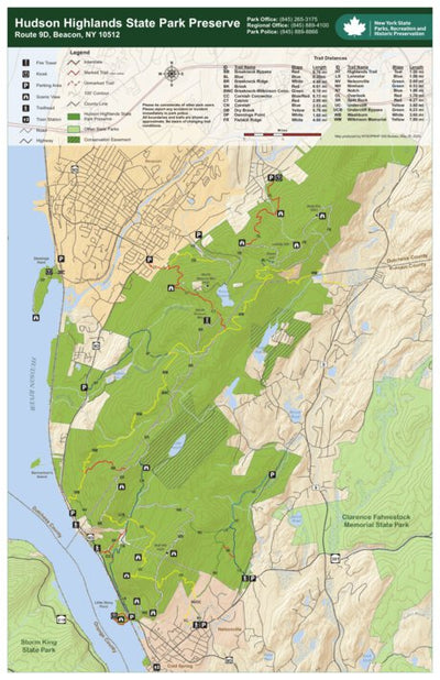 Hudson Highlands State Park Trail Map North