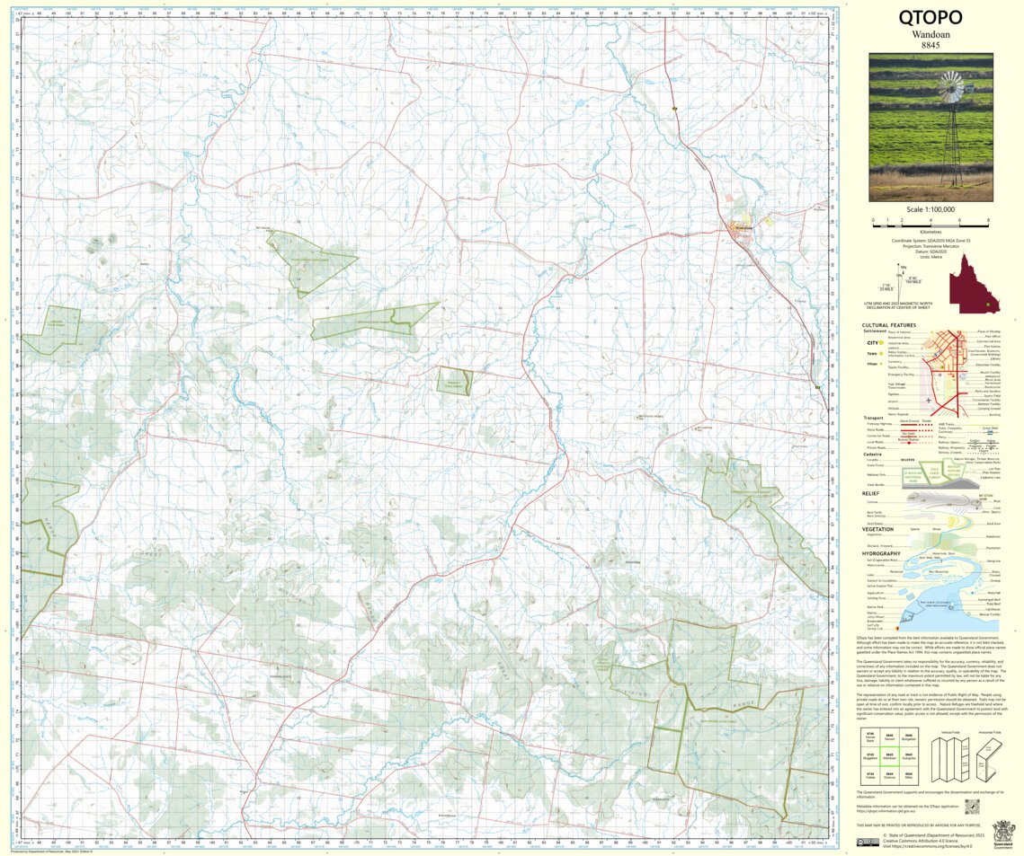 Wandoan (8845) Map by Department of Resources Avenza Maps