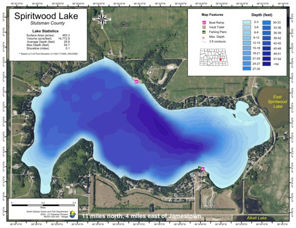 Spiritwood Lake Stutsman County Map By North Dakota Game And Fish Preview 0 7290e973 D34f 4a34 B146 