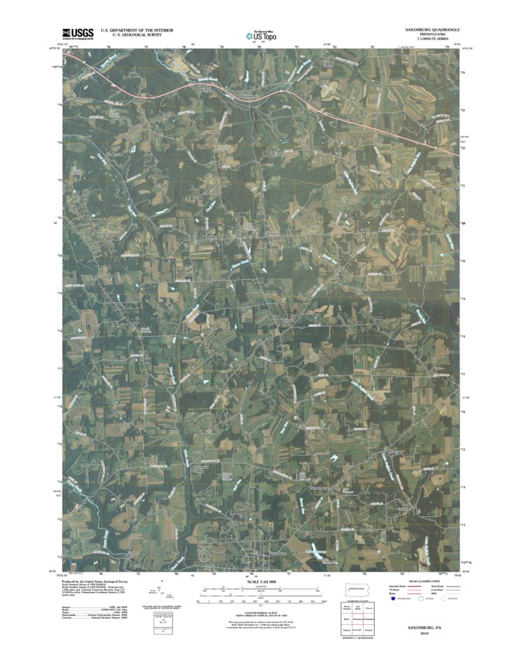Saxonburg, PA (2010, 24000Scale) Map by United States Geological