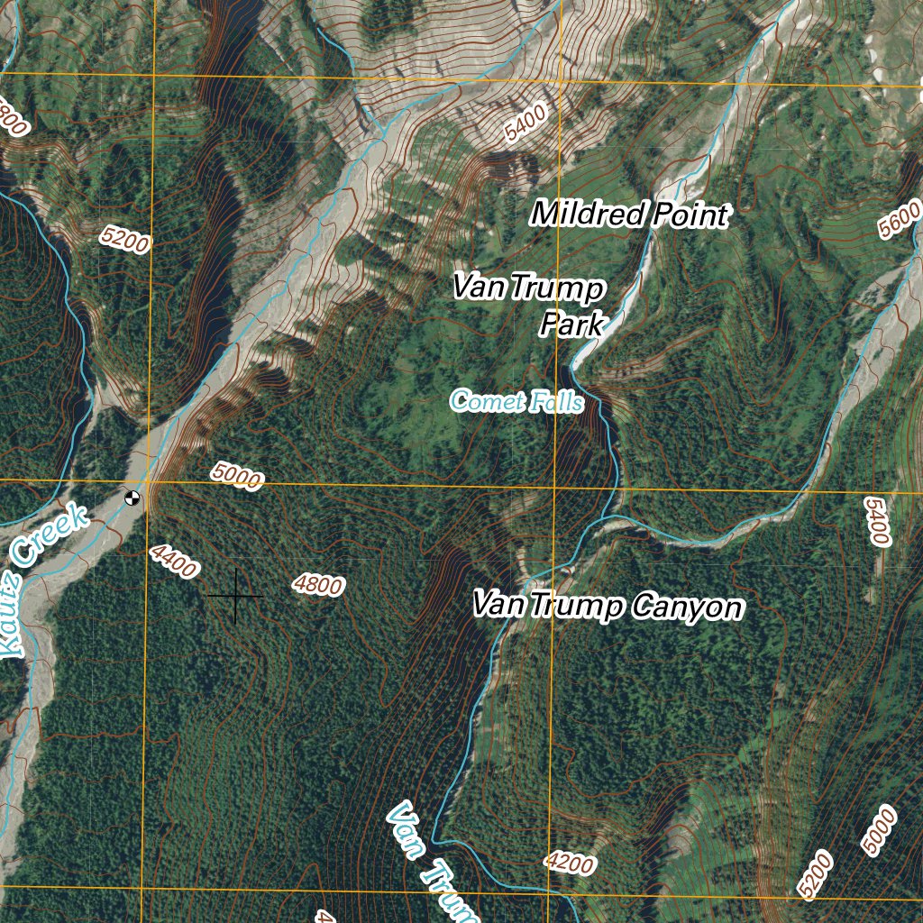 Mt Rainier West WA topo map, 1:24000 Scale, 7.5 X 7.5 Minute