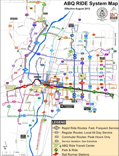 Albuquerque Transit Map By Avenza Systems Inc. 