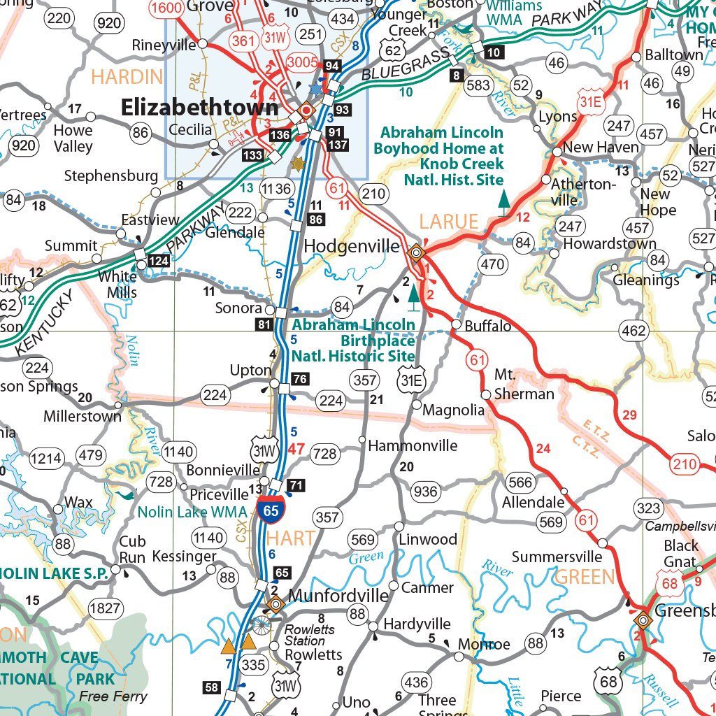 Kentucky Official Highway Map By Avenza Systems Inc Avenza Maps 4451