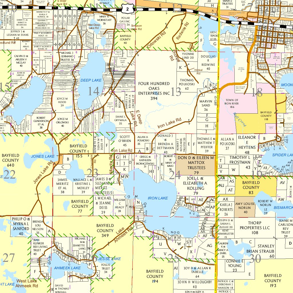 Plat Book Bayfield County, WI 2016 Map by Bayfield County Land