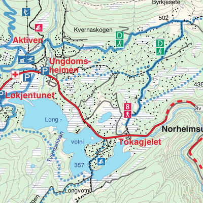 Bergen og Omland Friluftsråd Kvamskogen løypekart digital map