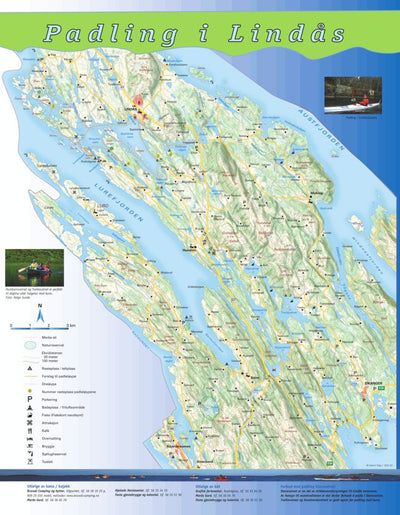 Bergen og Omland Friluftsråd Padleløyper i Lindås digital map