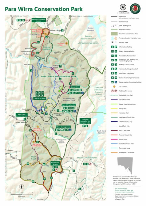 Para Wirra Conservation Park Map By Department For Environment And 