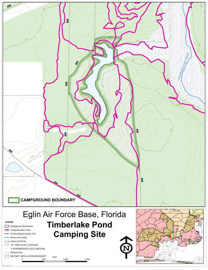 Eglin AFB Camping Timberlake Pond Map by Eglin Air Force Base
