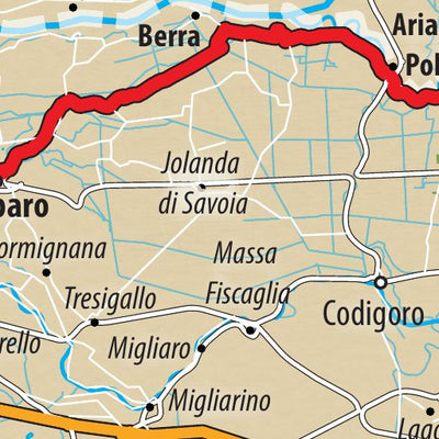 GEOgrafica di Marco Gualdrini EMILIA ROMAGNA Bike: la ciclabile in destra Po digital map