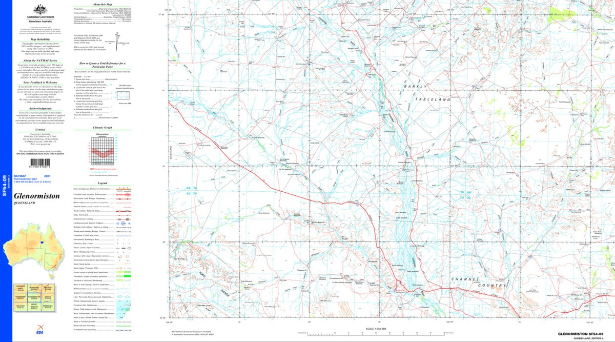 Glenormiston SF54 - 09 Map by Geoscience Australia | Avenza Maps