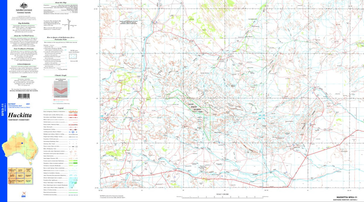 Huckitta SF53 - 11 Map by Geoscience Australia | Avenza Maps
