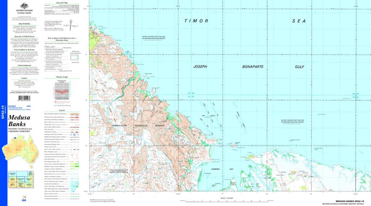 Medusa Banks SD52 - 10 Map by Geoscience Australia | Avenza Maps