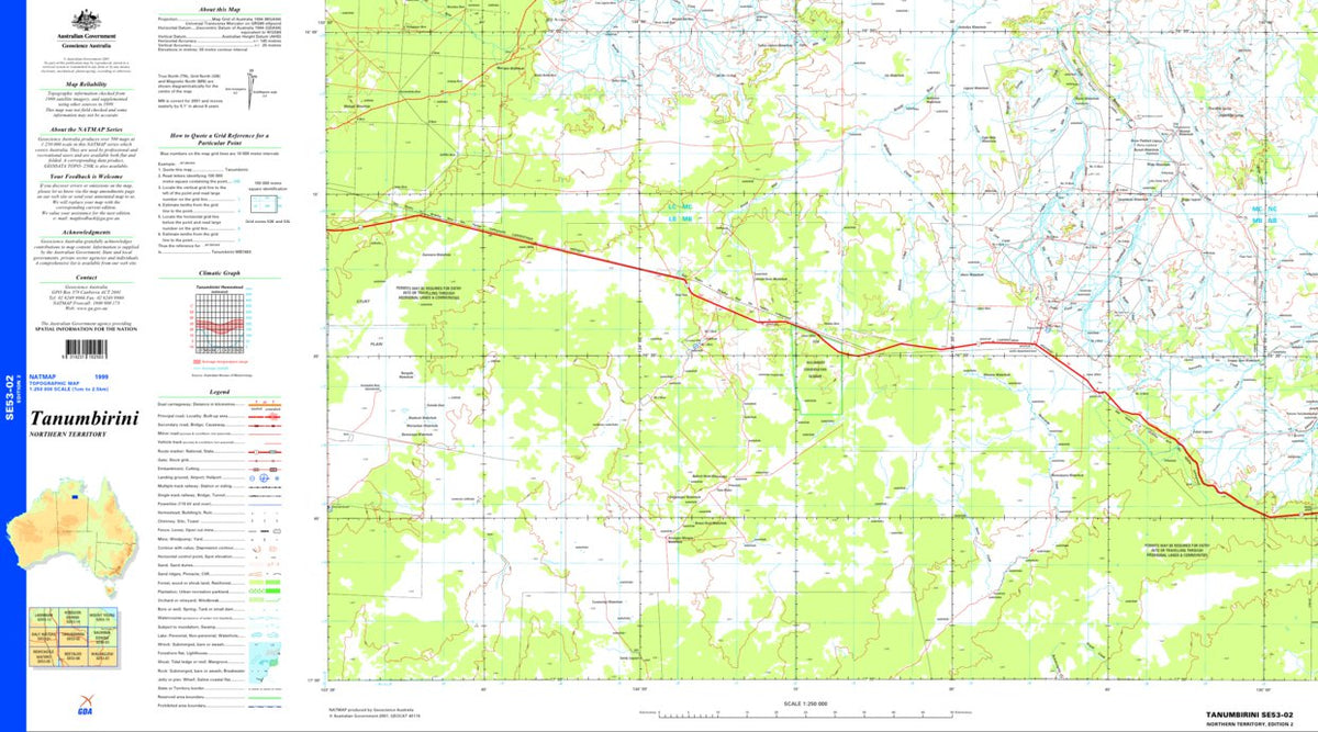 Tanumbirini SE53 - 02 Map by Geoscience Australia | Avenza Maps