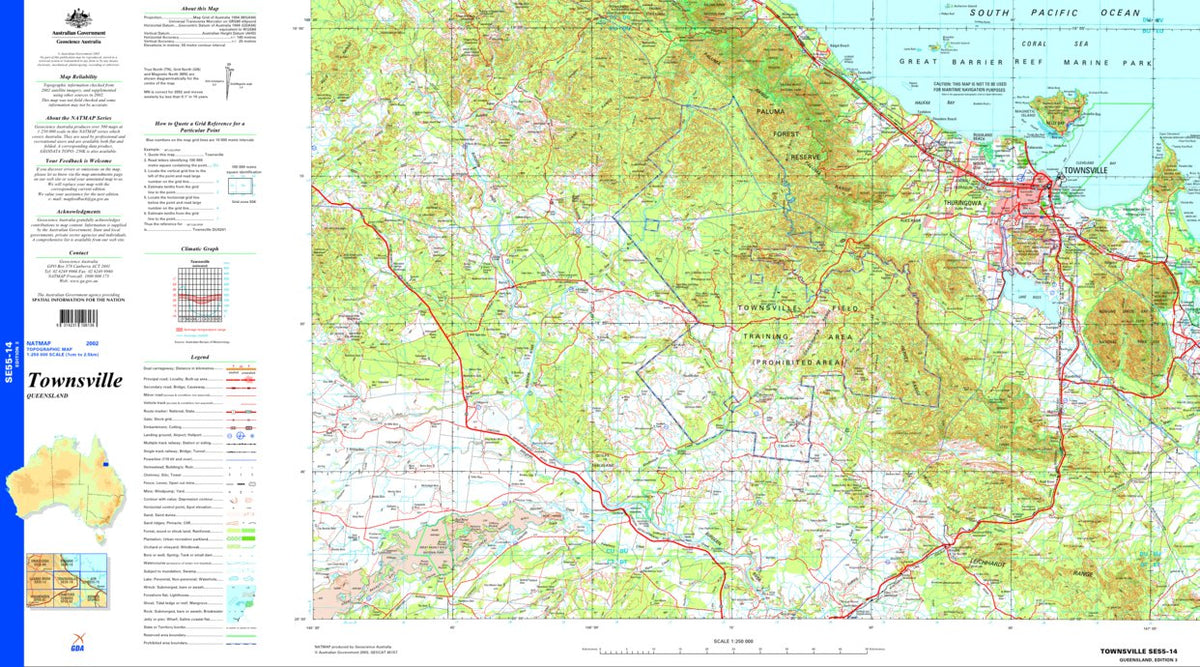 Townsville - SE55-14 Map by Geoscience Australia | Avenza Maps
