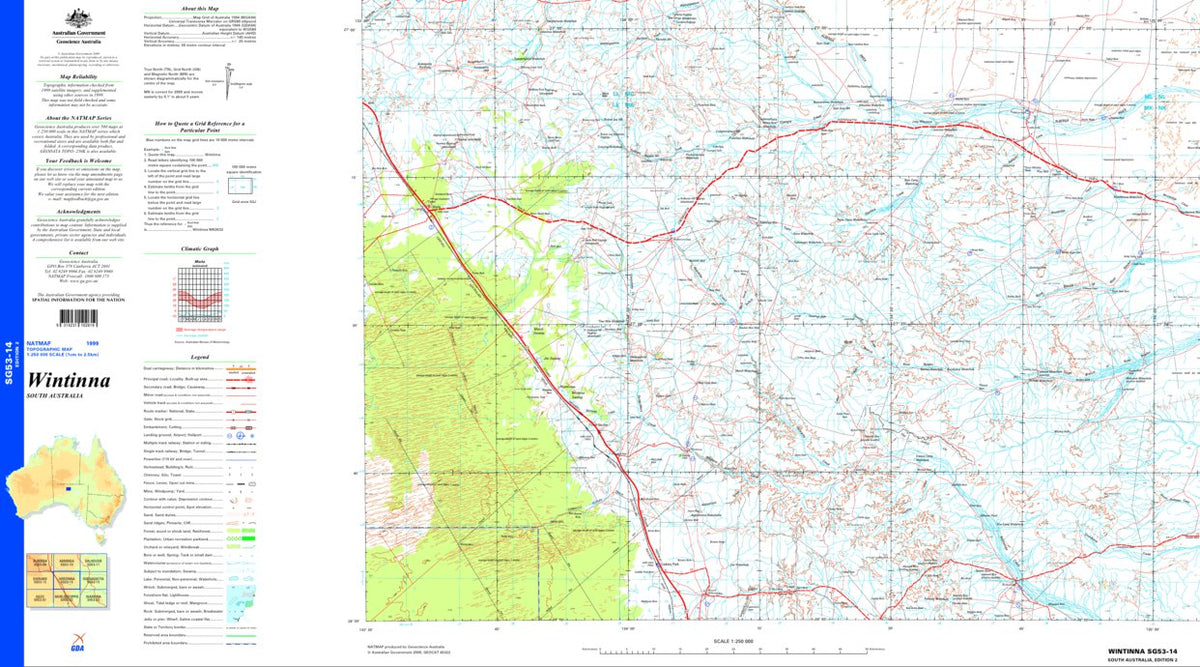 Wintinna SG53 - 14 Map by Geoscience Australia | Avenza Maps