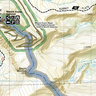 National Geographic 104 Idaho Springs, Loveland Pass (east side) digital map