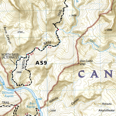 National Geographic 261 Grand Canyon, North and South Rims [Grand Canyon National Park] (west side) digital map