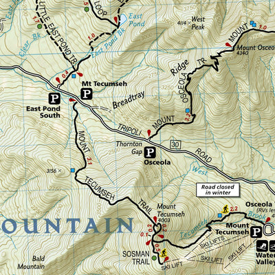 National Geographic 740 White Mountain National Forest West [Franconia Notch, Lincoln] (east side) digital map