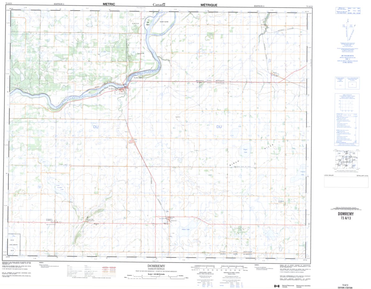 Domremy, SK (073A13 CanMatrix) Map by Natural Resources Canada Avenza