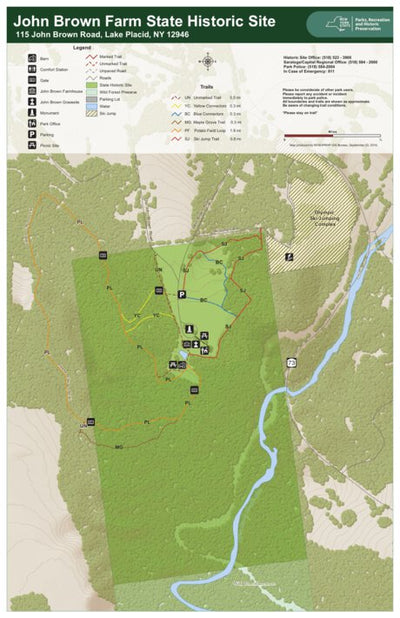 New York State Parks John Brown Farm State Historic Site Trail Map digital map