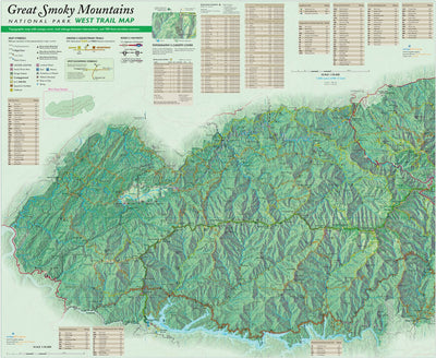 outrageGIS mapping Great Smoky Mountains NP Trail Map West digital map